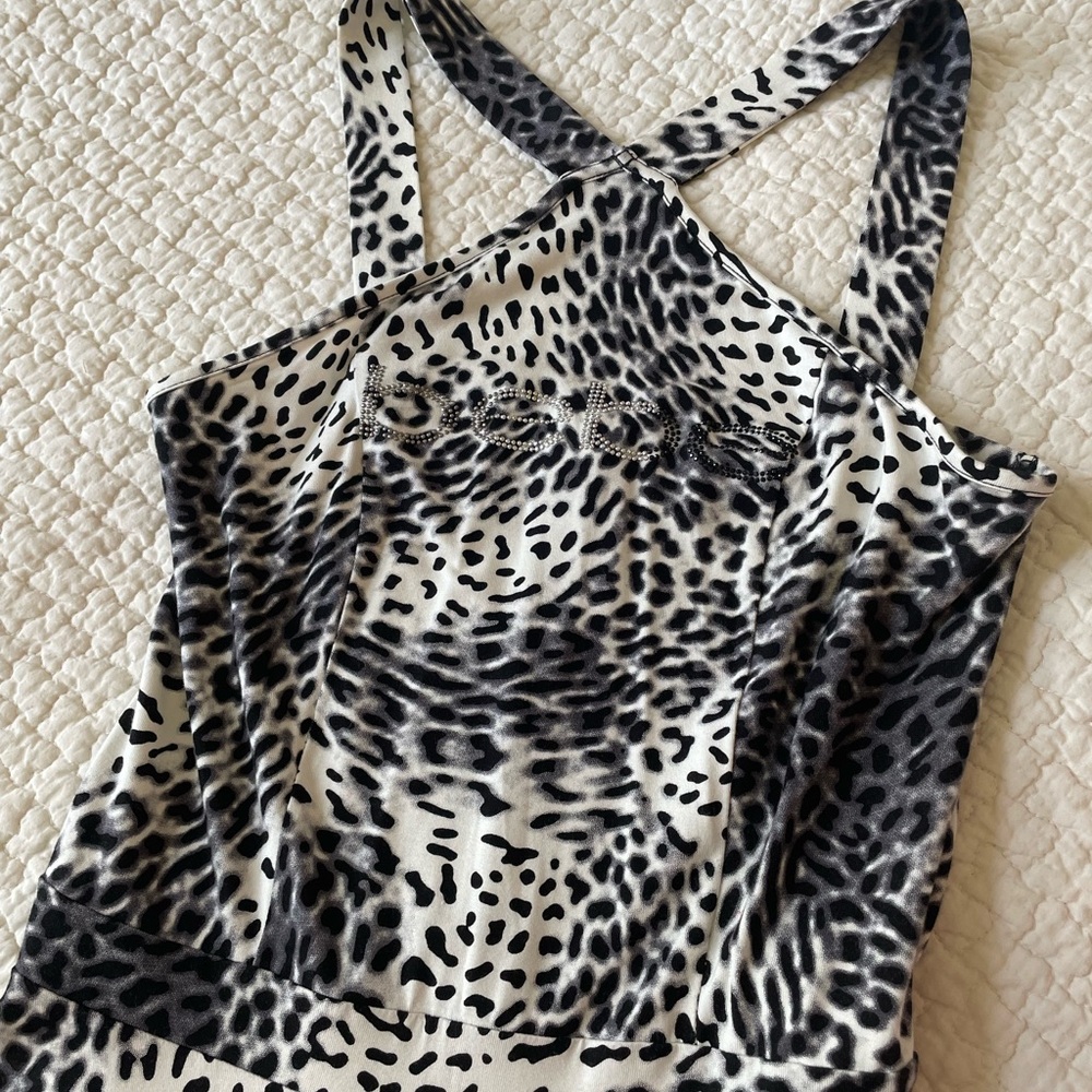 Bebe animal print dress! Bebe bling on front!💗